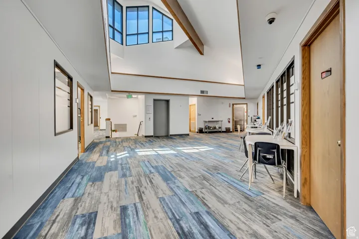 Large open room located on 2nd floor with skylights