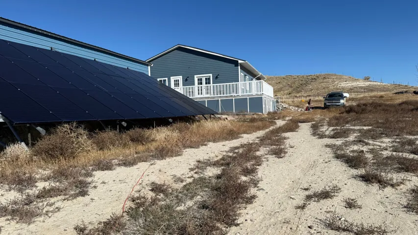 Ground-mounted solar panel array