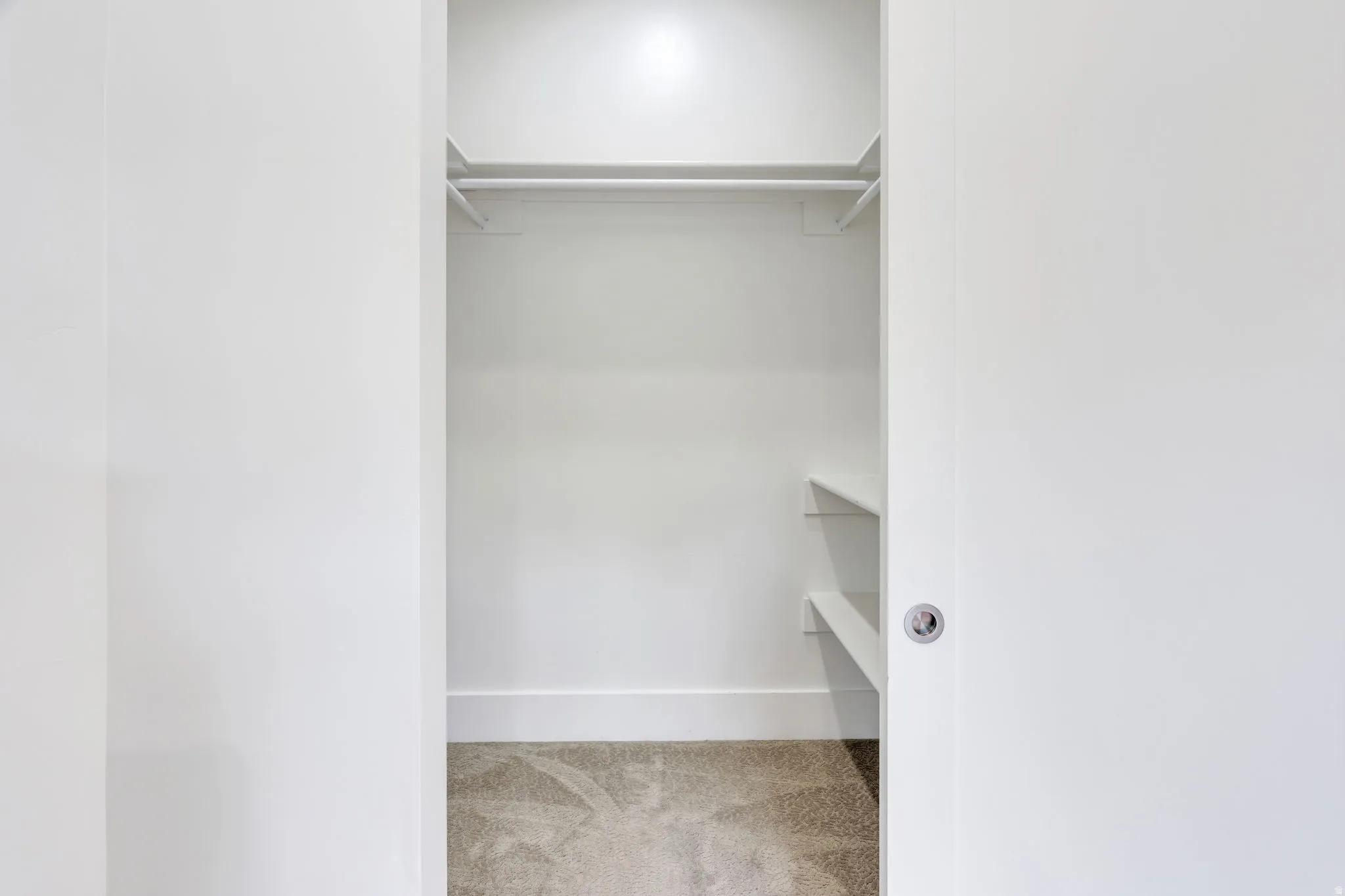 Built-in closet shelving and hanging rods