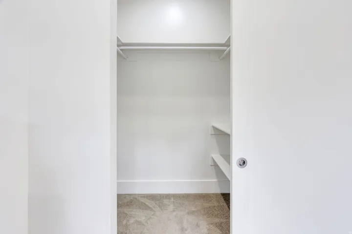 Built-in closet shelving and hanging rods