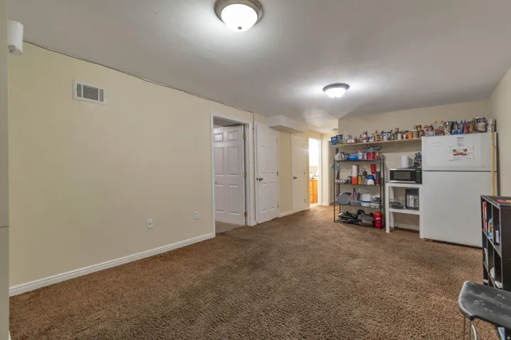 Brown carpeted flooring throughout