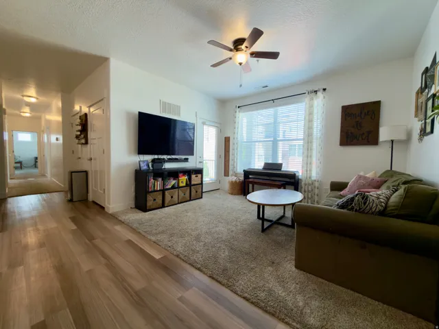 Entry, hallway & family room