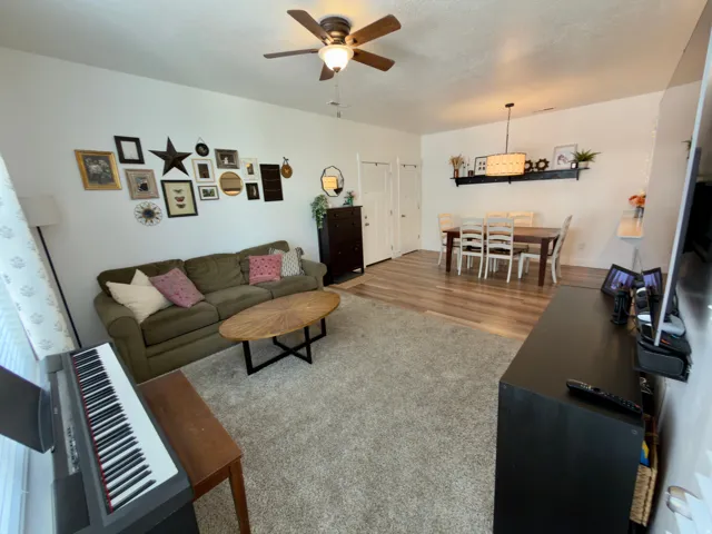 Large family room and dining area