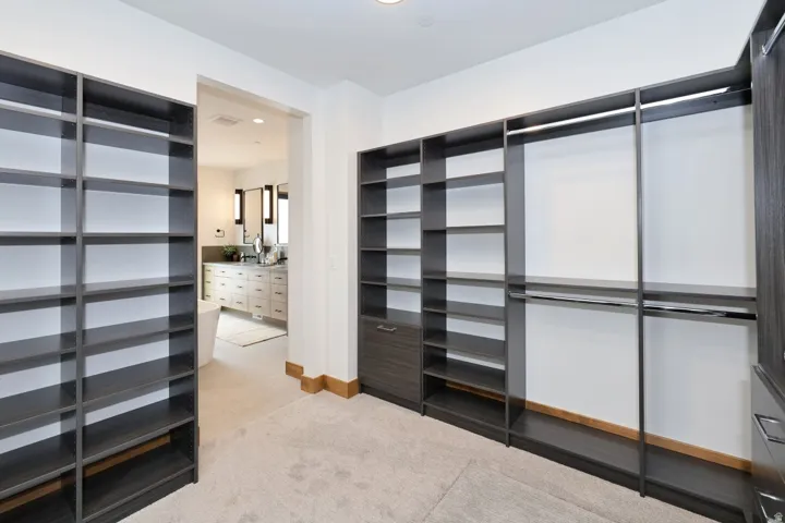 Custom built-in shelving and hanging rods