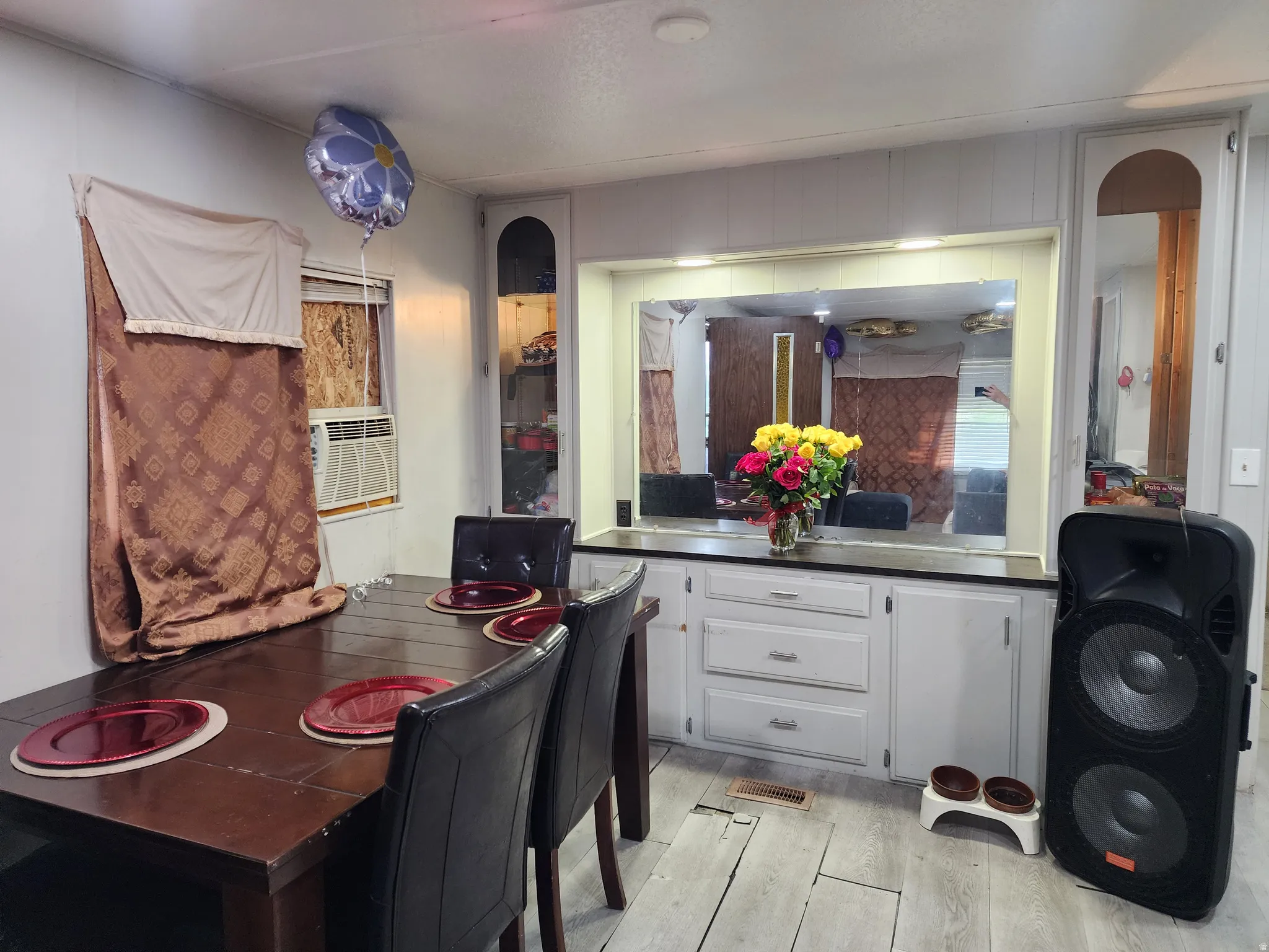 Wood-finish flooring throughout