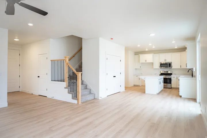 Open dining area adjacent to kitchen.
