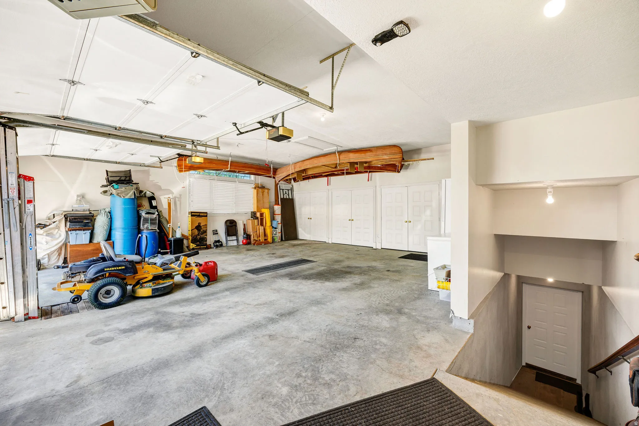 Concrete flooring with multiple garage doors