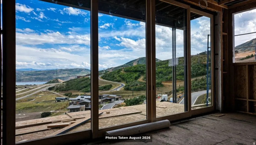 Expansive multi-panel glass walls frame panoramic vistas of rolling hillsides, verdant valleys, and distant mountain ranges
