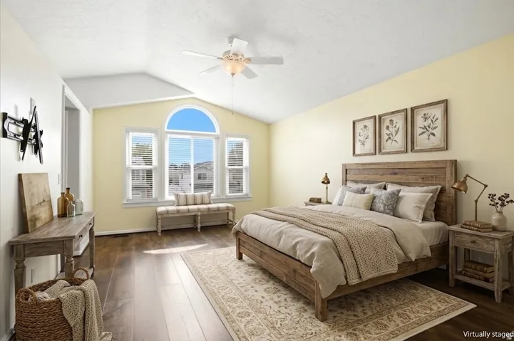 virtually staged with farmhouse-style decor