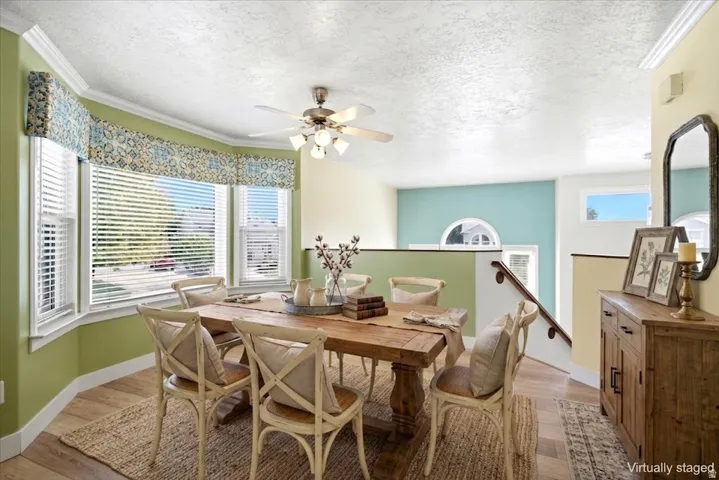 virtually staged with farmhouse-style decor