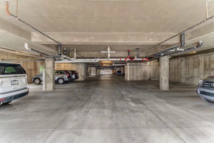 Underground parking next to elevator