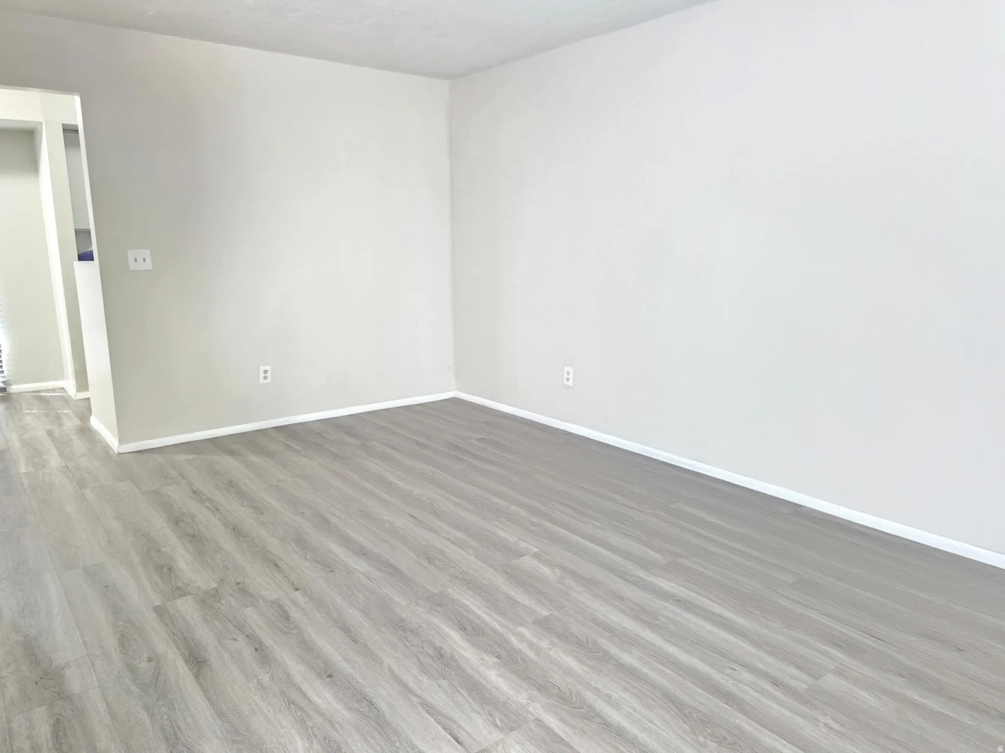Light gray wood-finish flooring