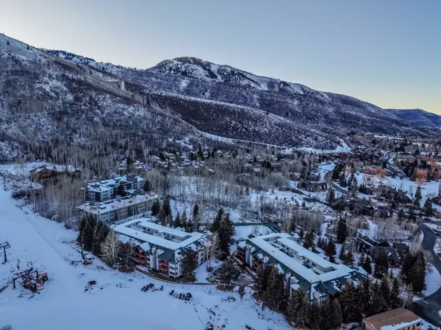 Mountainous setting with snow-covered terrain