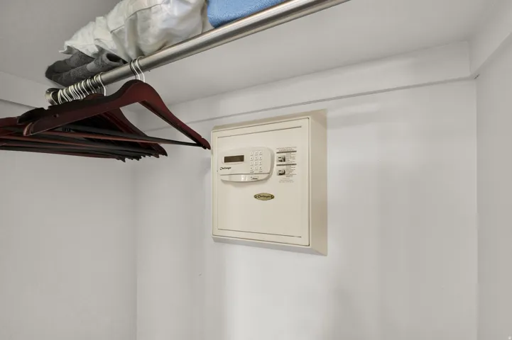 Built-in wall safe with digital keypad