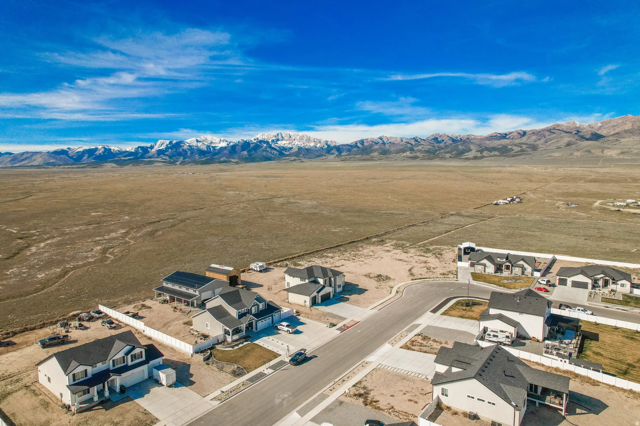 Expansive mountain range backdrop