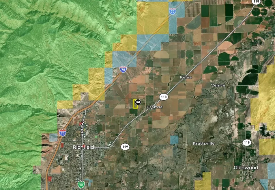 Satellite Imagery Map. Illustrating the geographical context and infrastructure around the property