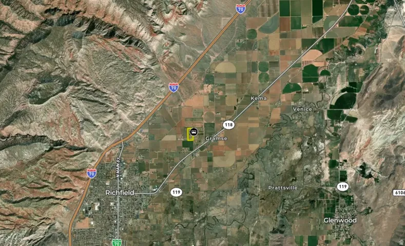 Satellite Map. Illustrating the geographical context of the property with surrounding infrastructure and terrain