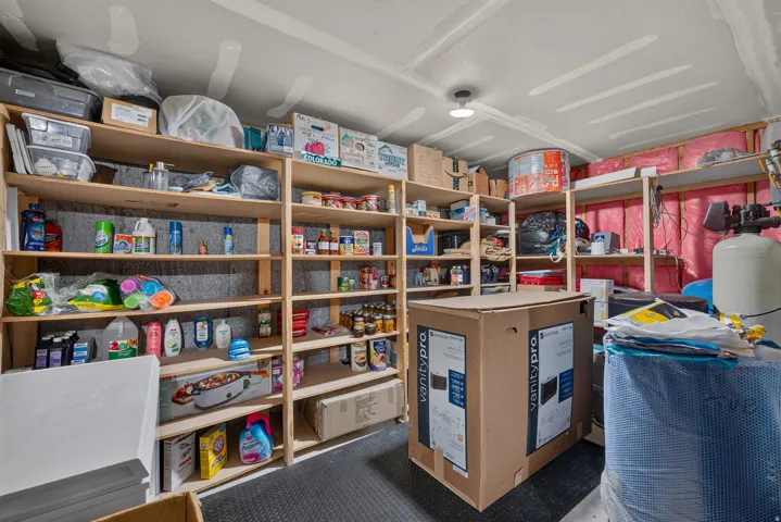 Extensive wood shelving system for storage