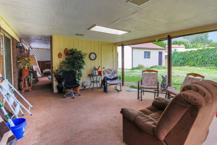 Enclosed patio with full backyard access