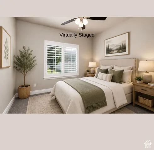 Virtually staged second bedroom