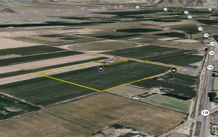 Aerial Property View. Outlining the property's boundaries and location relative to surrounding infrastructure