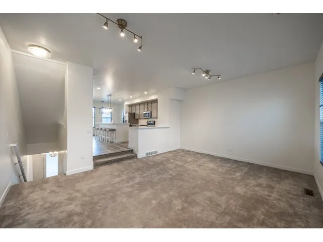 Great room opens up into kitchen