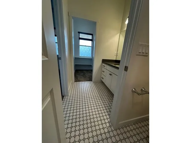 Hexagonal and oval tile flooring