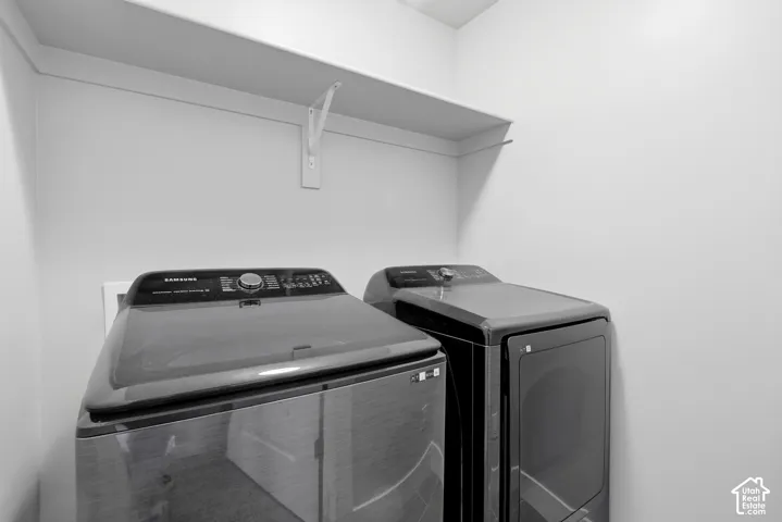 Built-in shelving with white finish