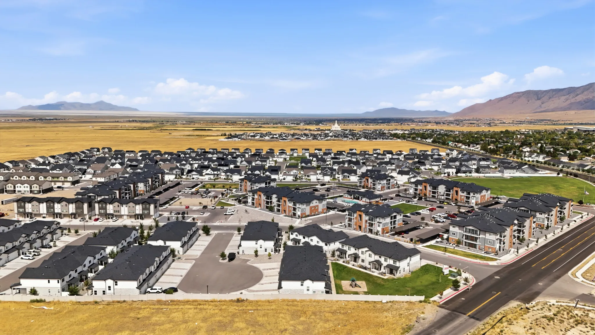 Expansive residential development featuring numerous multi-story structures