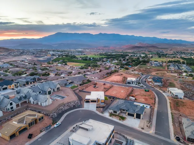Mountain backdrop with expansive residential development