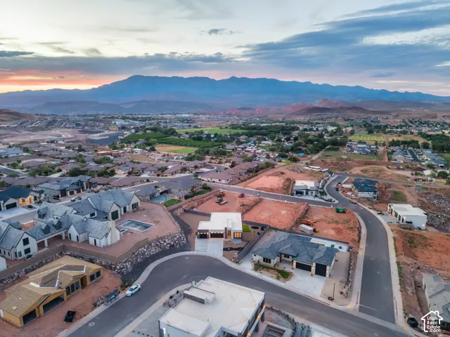 Mountain backdrop with expansive residential development