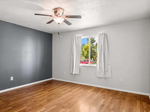 Wood-finish flooring throughout
