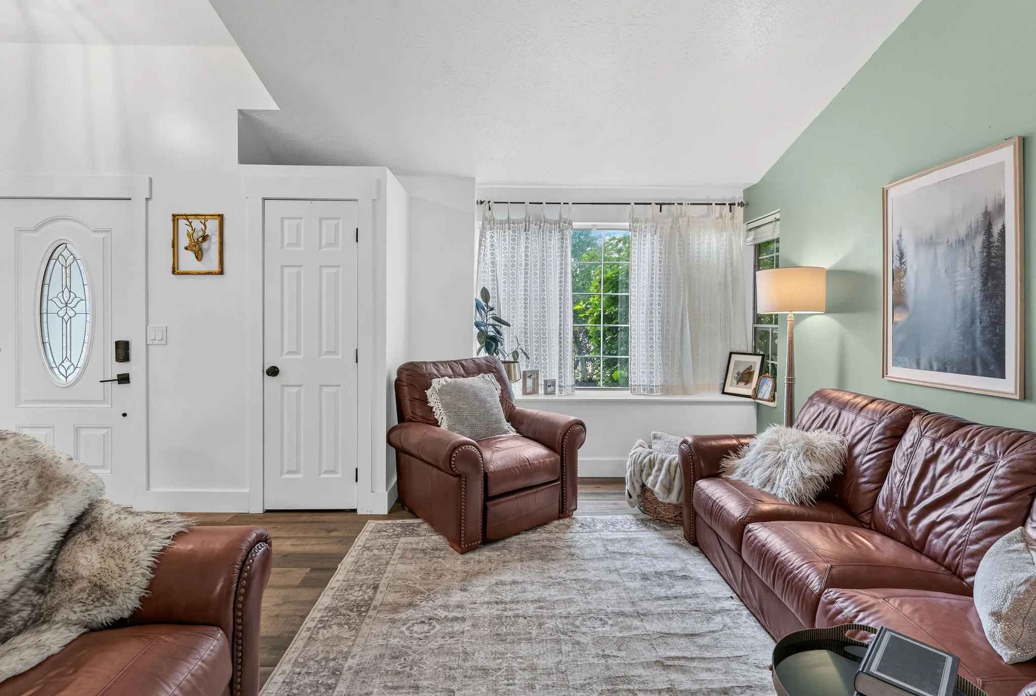 Open Concept Living Room with private windows