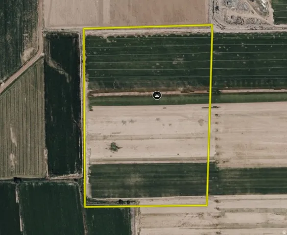 Aerial Boundary Map. Illustrating the defined perimeter of the property