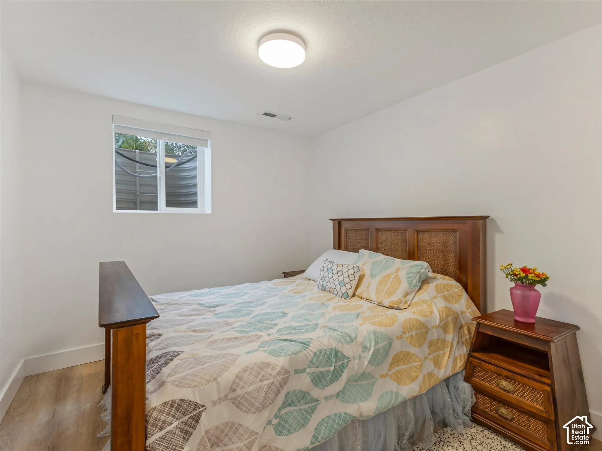 Wood-finish flooring throughout