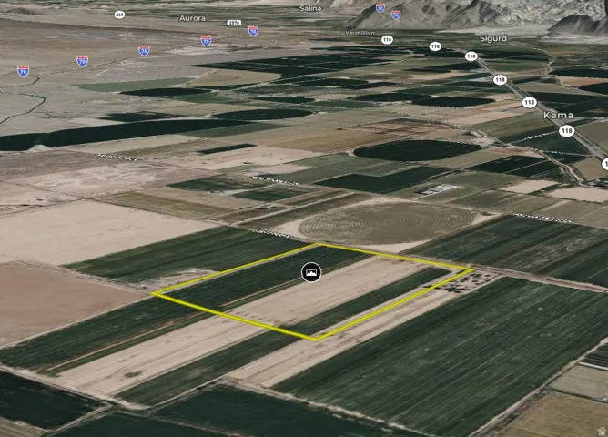 Aerial Map. Displaying the property's boundaries and surrounding geographical features
