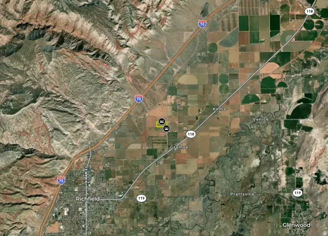 Satellite Map. Displaying the geographic location of the property and its surrounding area