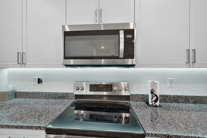 Stainless steel microwave and range