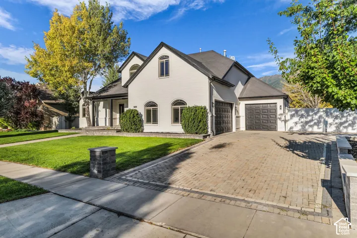 White exterior with dark trim accents