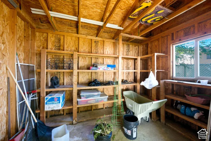 Backyard detached shed space / additional detached storage.