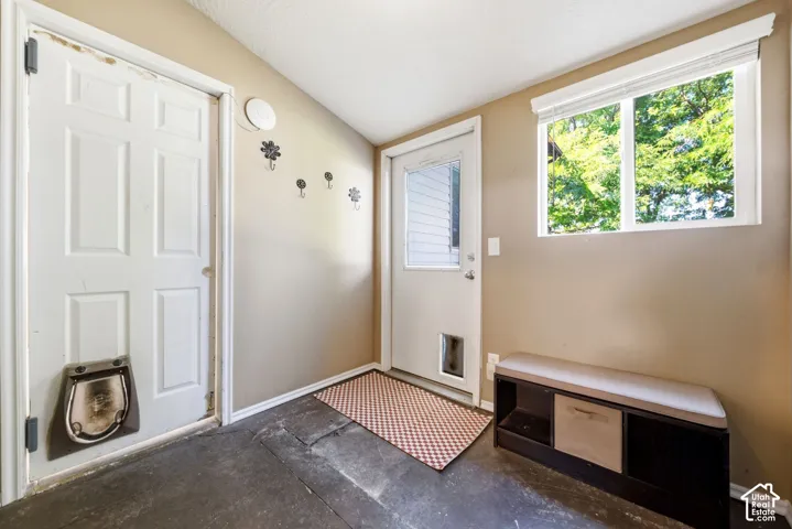 Back entry that exits to the backyard and then also into the flex space and attached garage.
