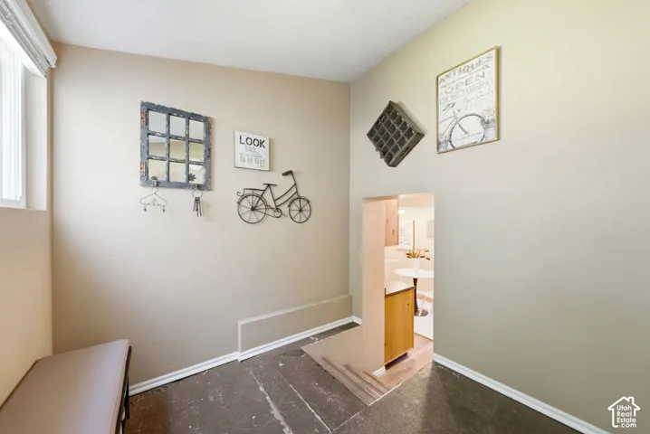 Back entry into the basement kitchenette and also into the flewspace and the garage.