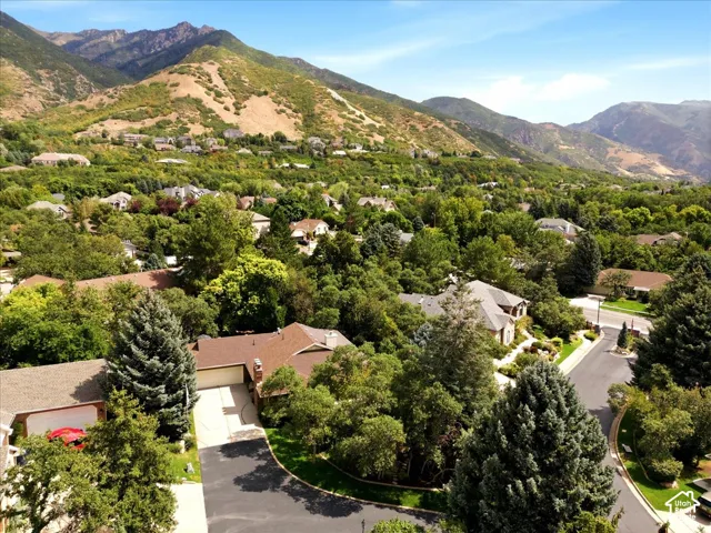 Mountain backdrop with surrounding residential area