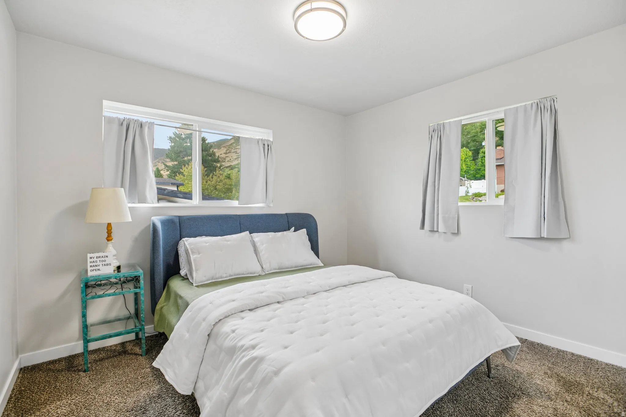 White walls with contrasting dark baseboards