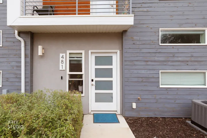 Contemporary exterior featuring horizontal siding and stucco accents