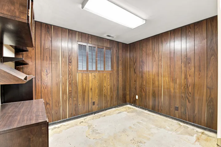 Wood paneling on walls