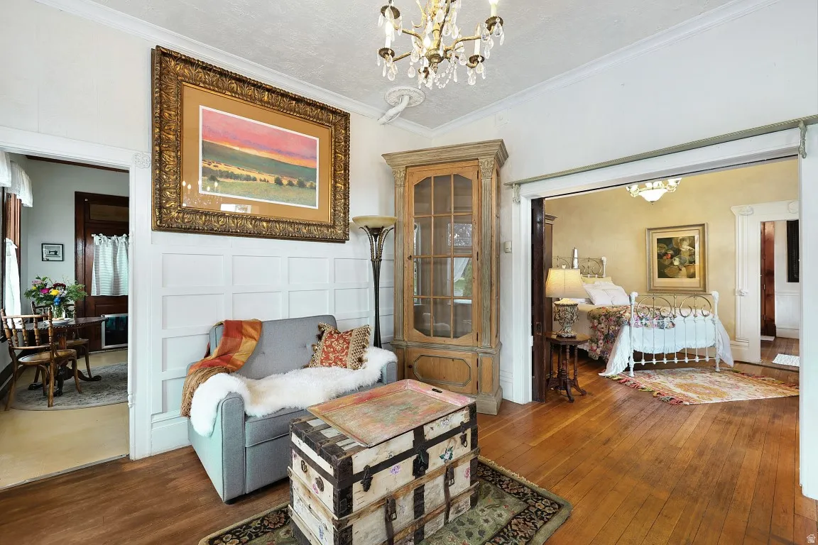 Living room with bedroom beyond