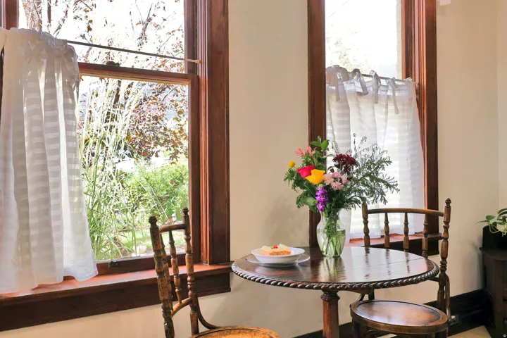 KItchen breakfast area with garden views