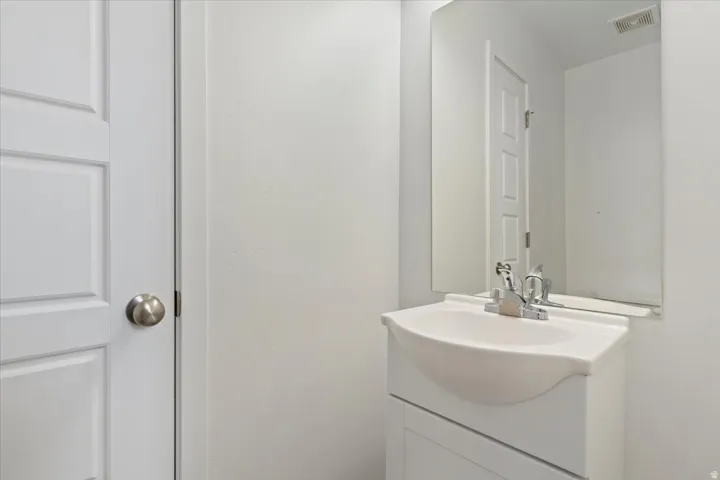 White panel door with satin nickel hardware