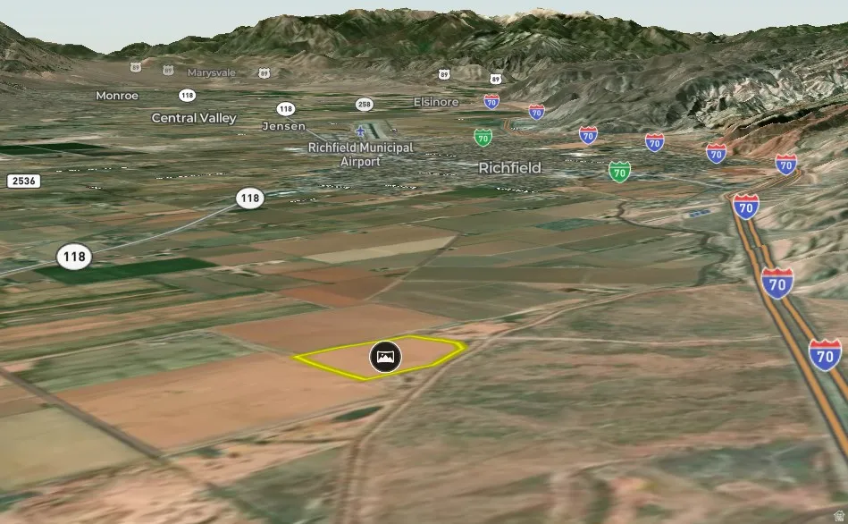 Aerial Map. Showing the property's location relative to geographical features and transportation infrastructure